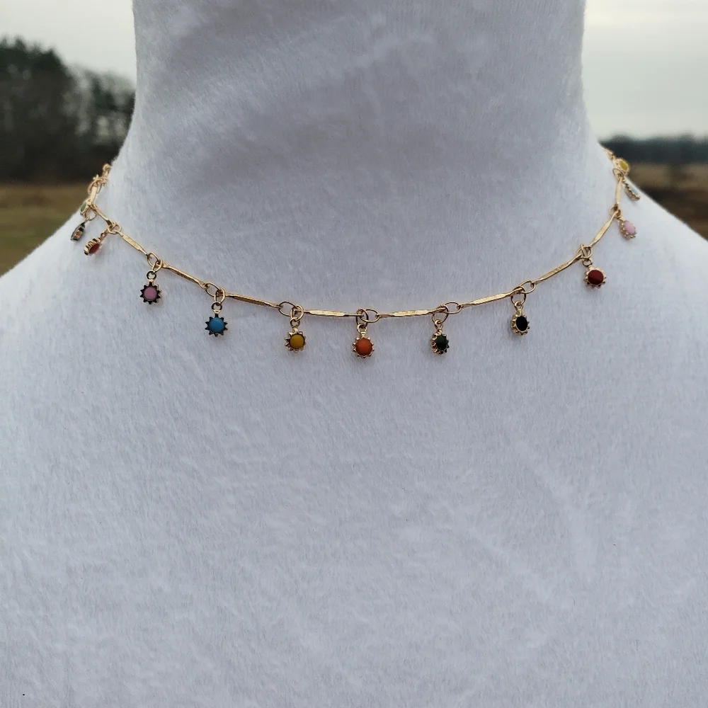 11. Small Sun Layering Necklace with Lobster Clasp - Picture 2 of 4